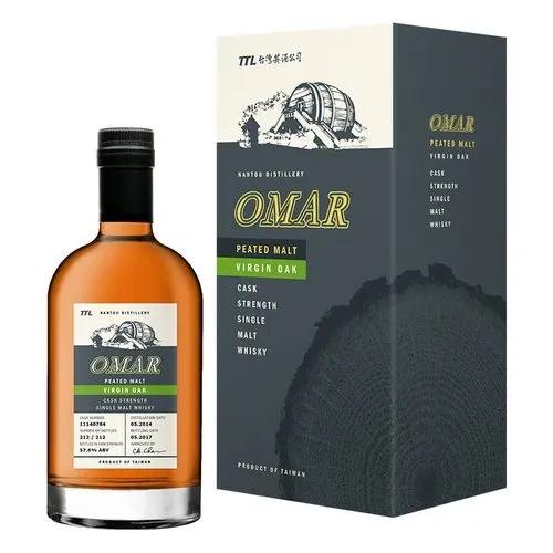 Omar Peated Malt Virgin Oak Cask Strength Single Malt Whiskey