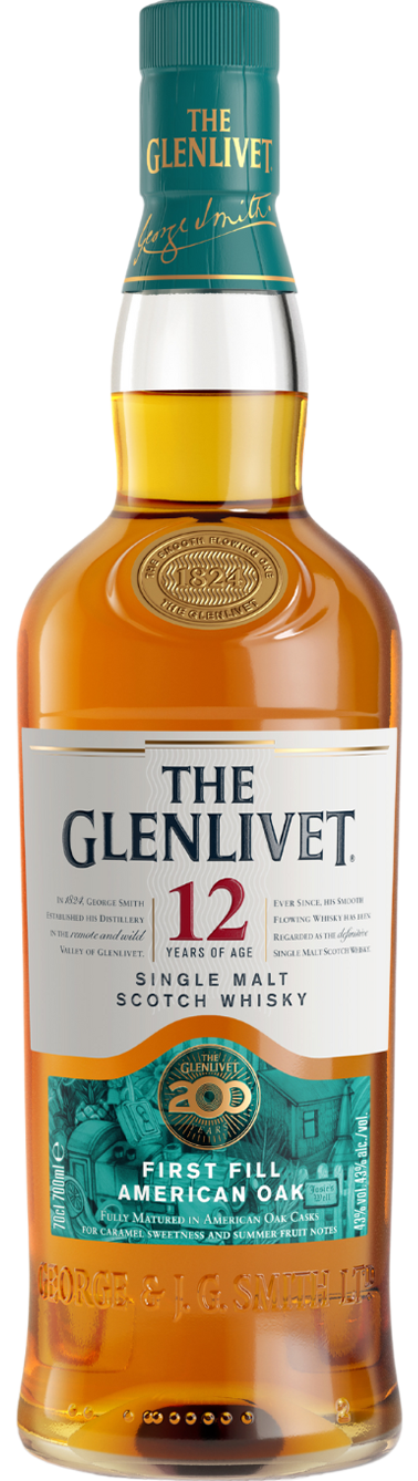 Glenlivet 12 Single Malt Scotch Whiskey Bottle 700ml