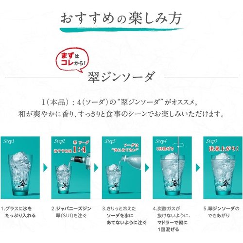 Suntory翠 SUI GIN 700ml 日本手工氈酒 – From The Malt